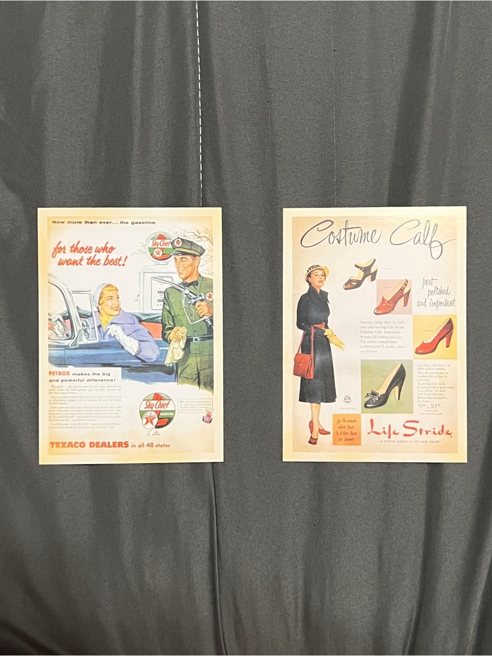 2 Retro Post Cards Colorful Vintage-Inspired